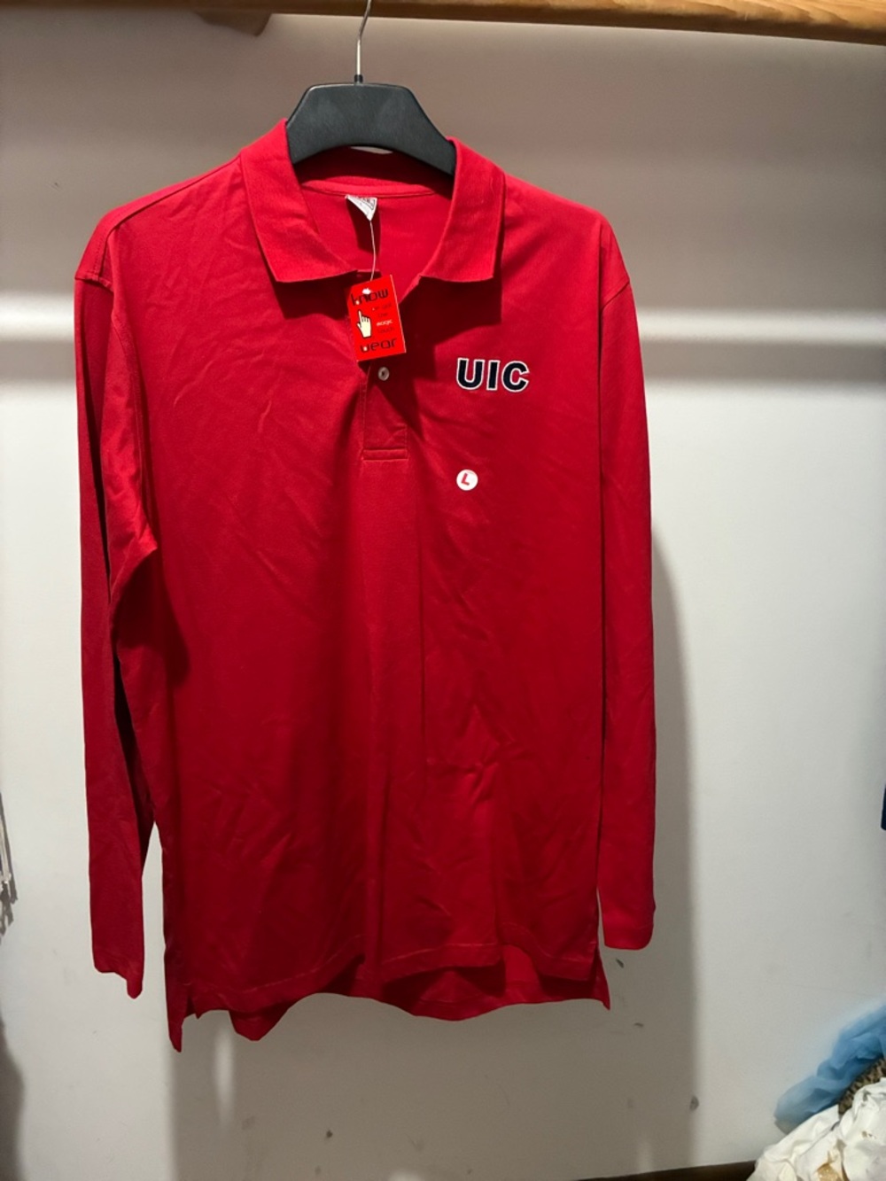 Men's Long-Sleeve Polo Shirt in Red